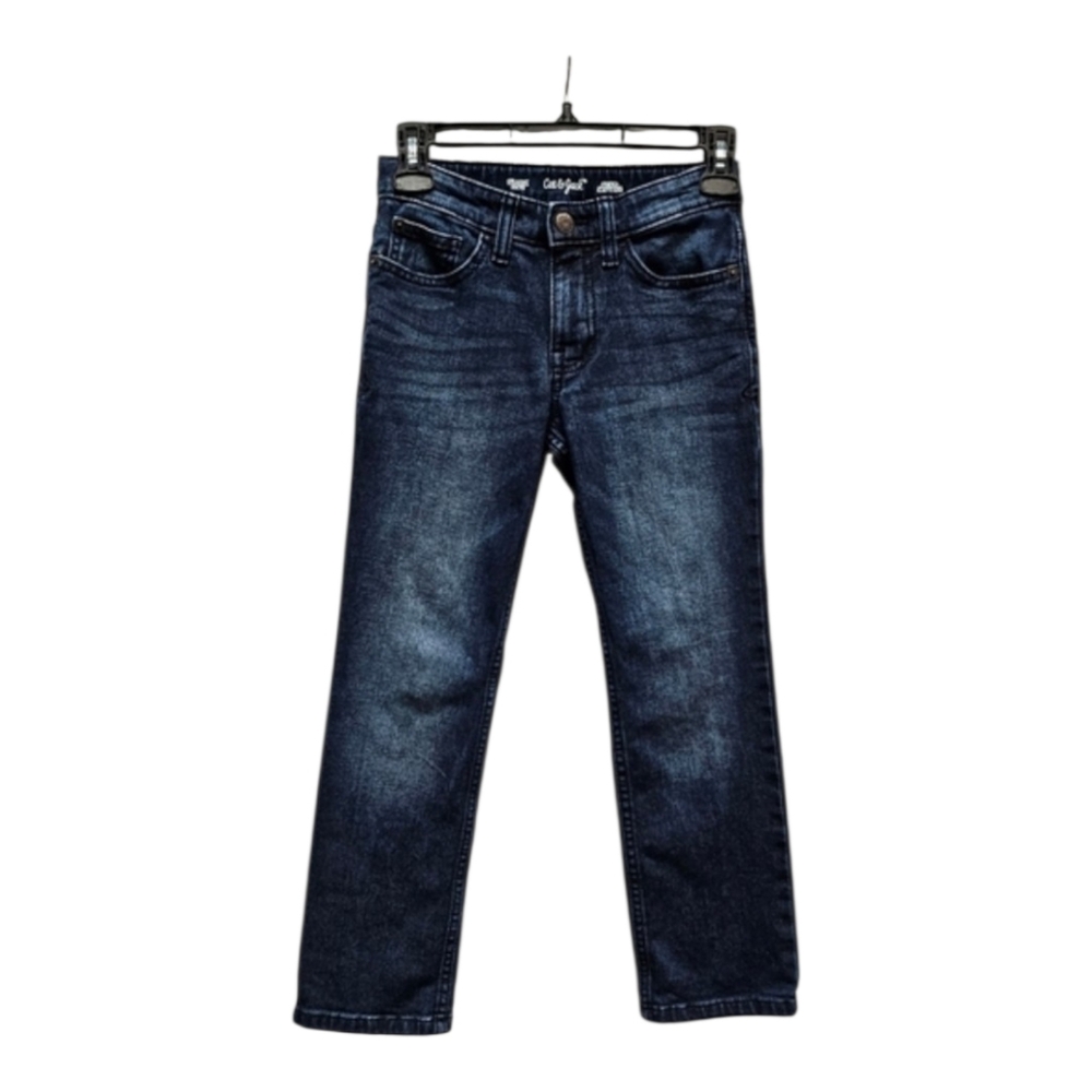 Cat & Jack Straight Stretch Adjustable Waist Denim Blue Jeans Size 8